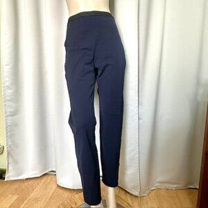 Mango MNG Straight-fit cotton blend women's pants Ankle Zip up Blue Size Medium